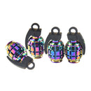 4pcs Metal Schrader Tire Valve Caps Bike Motorcycle Dust Cover Grenade