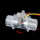 Water Flow Sensor Switch G1/2" Fluid Flow Meter Water Control Clear