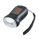 Solar Powered Hand Crank Flashlight Rechargeable LED with Clip Emergency Lights