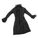 Female Clothing 1/12 Women Black Long Leather Coat for Scarlet