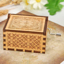 Retro Wood Hand Cranked Music Box Carved Kid Child Birthday Gift Home Decor