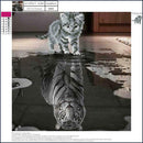 Cat Tiger 5D Diamond Painting Embroidery DIY Cross Stitch Craft Home Decor