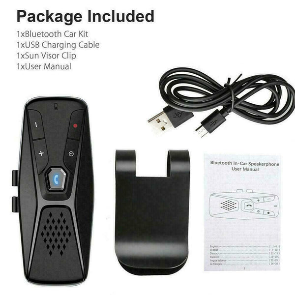 Hand Free BT 5.0 MP3 Player Multipoint Speakerphone Visor Sun Bluetooth Car N7E2