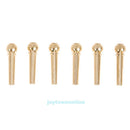 6pcs Guitar Fittings Solid String Pegs Guitar Bridge Pins Pure Copper