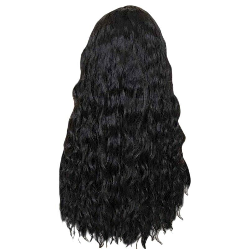 Dark Curly Lace Front Human Hair Wig Black Female Remy Hair Curly Hair Wig  X9F1