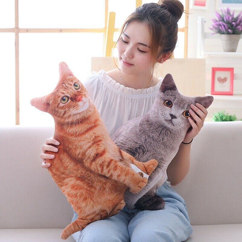 1pc 50cm Simulation Plush Cat Pillows Soft Stuffed Animals Cushion Sofa DecoB3R1