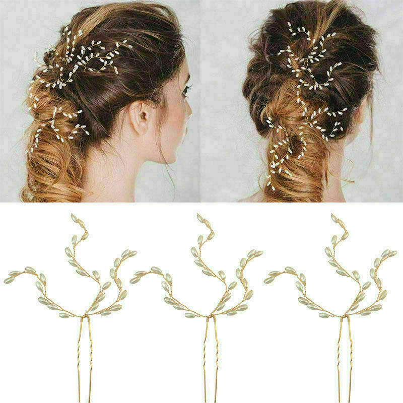 Wedding Party Hairpin Imitated Headdress Plait Hairclip Vine Accessories J1 K7V8
