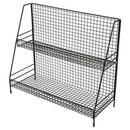 Home Double Layers Rack Metal Kitchen Bedroom Desk Organizer Seasoning Jar