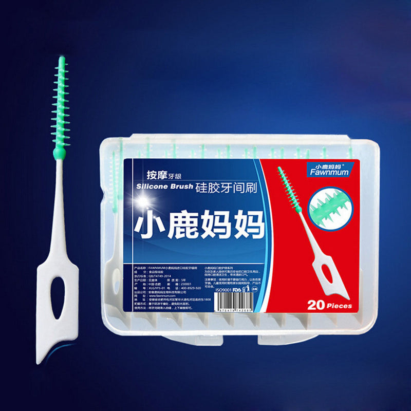 20 Clean Tooth Floss Head Hygiene Dental Plastic Interdental Brush Toothpic Bj