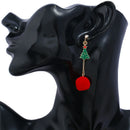 Christmas Tree Drop Dangle Earrings Chain Pom Pom Ear Studs Jewelry Gift WomenJR