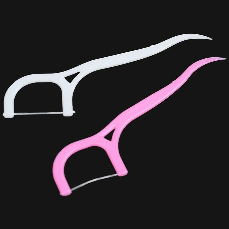 100 Pcs Dental Floss Picks Waxed Teeth Toothpicks Stick Oral Care B2N9