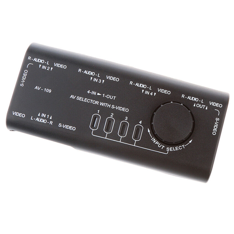 4 Way AV Selector RCA Selector Composite Audio Selector L / R With 4 Inputs And