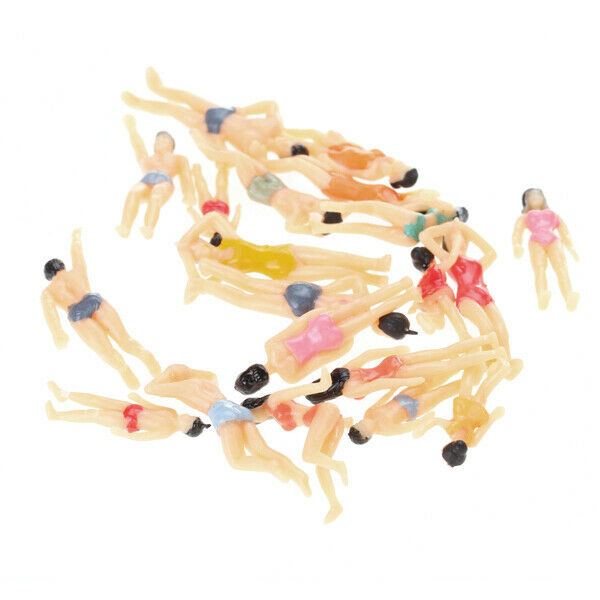 20x People Figures for Models Little Painted Beach People Figures(1:50) Colorful