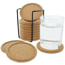 Cork Coasters with Lip for Drinks Absorbent Thick Rustic Saucer with Holder