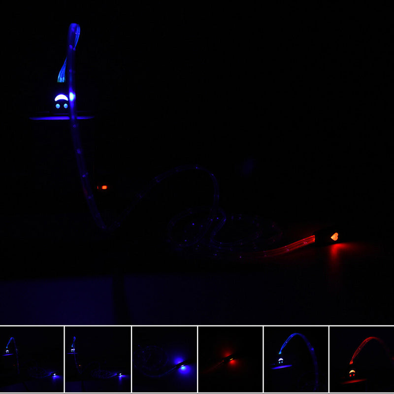 LED charger luminescent visible flow smart charger sync cable for android pho JR