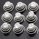 12 X Spiral twist diamond Bridal Wedding Clip Hair Pin D4X3
