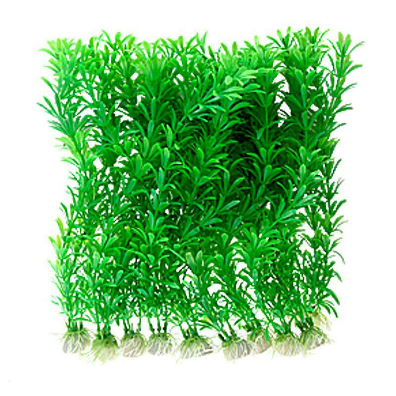 Aquarium Fish Tank Grass Plants Ornament Decor, 10-Piece, Green R7P6