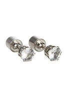 1 Pair LED Earrings Light Up Crown Shaped Shiny Studs (Blue)