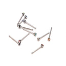 10pcs Crystal Rhinestone Nose Ring Bone Stud Stainless Body Piercing Jewelry 3C