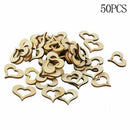 50Pcs/Set Wooden Heart Embellishments Natural Tackle Home AU Basswood Decor