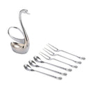 7pcs/set Home Decor Elegant Swan Holder Stainless Steel Small Dessert Coffe Z7V5