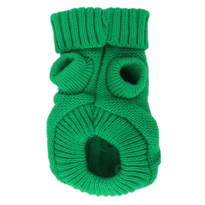 Small Pet Dog Sweater Warm Clothes Crochet Coat For Chihuahua Green 4#