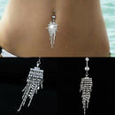 Rhinestone Tassel Navel Dangle Button Belly Ring Bar Jewelery Lot