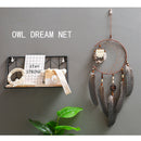 Dream Catcher With Feathers Wooden Owl Wall Hanging Ornament Bedroom Gift Decor