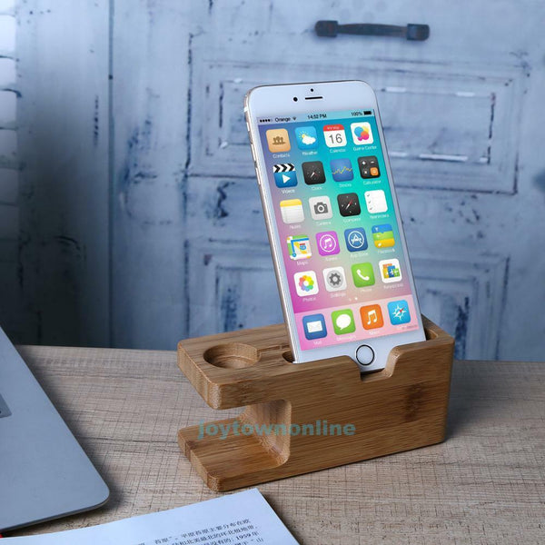 Wooden Charger Holder Charging Dock Station Stand Stent For iWatch Mobile Phone