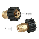 2 x Durable Brass Garden Hose Quick Connector M22M x M22F Set Quick Connector