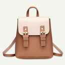 Mini PU Leather Women Shoulder Bags Flap Backpack Lady School Bags (Brown)