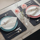 Felt Placemat 6 Piece Set Black-Table Mat Can Be Wiped 45X32 Cm-Washable Pl F9Q6