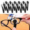 24x Pocket Microfiber Spectacles Eyeglasses Cleaner Cleaning Brush Black