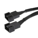 15cm 4pin Y-Splitter Computer PC Fan Power Cord 1 To 2 Black Sleeved