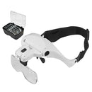 Head Glass LED Visor Head Loupe Repair Magnifier 5 Lens X 1.5X 2X 2.5X 3.5X