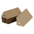 Pack 24 Rustic 40mmx70mm Scalloped Kraft Paper Card,Blank Brown Tag,Wedding