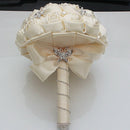 24Cm Gorgeous Crystal Ivory Wedding Bouquet Brooch Bowknot Wedding Decorati