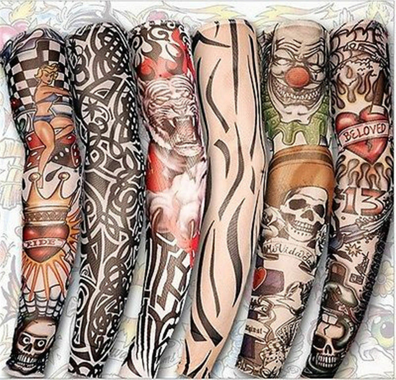 3PAIRS Mix Nylon Stretchy Temporary Tattoo Sleeves Fashion Arm Stockings Sale!!