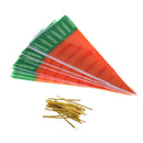 20pcs Easter Carrot Candy Bags Easter Gift Bags Plastic Candy Cones Bags M&E