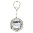 Round Rhinestone Purse Handbag Hanger Hook Folding Hanger Holder Keychain S5H6