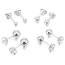 3 ~ 6mm 8 Piece Stainless Steel Stallion Earrings Ball Elegant Bead Set (4