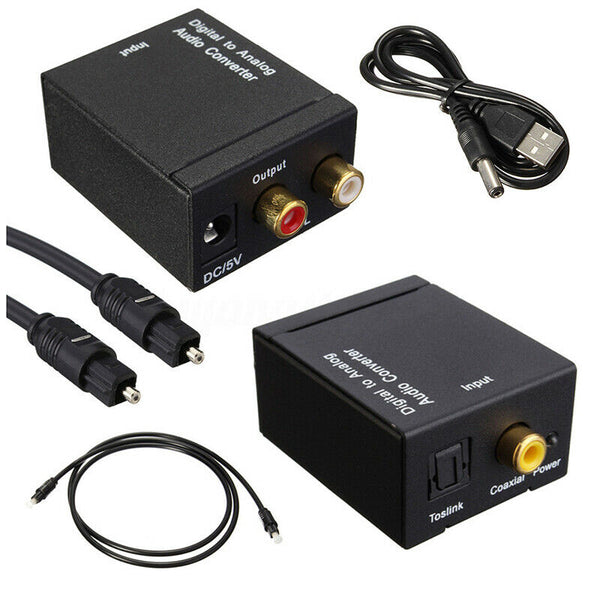 Digital Optical Coaxial Toslink Signal to Analog Audio Converter Adapter RC Q2X4