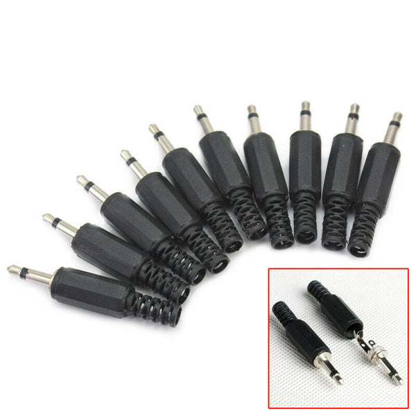 10Pcs 3.5mm 1/8" Male Mono Jack Plug Audio Solder Connector DIY Supplies wer
