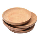 Dish Snack Platter Food Plate Wood Round Serving Bowl Salad Tray Breakfast Plate