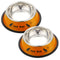 Stainless Steel Anti-skid Dog Cat Food Water Bowl Pet Feeding Tool Orange