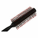 nylon Handle Round Bristles Curly Hair Brush Comb Black Red E2B3