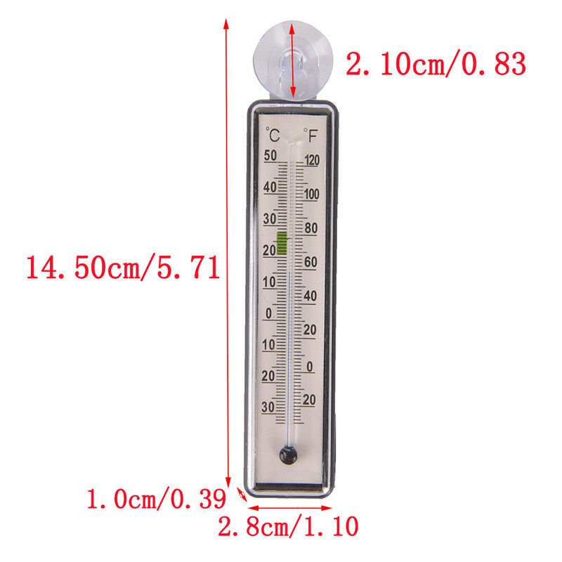 Aquarium fish tank thermometer glass meter water temperature gauge suction  ME