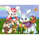 5D DIY Full Drill Diamond Painting Rabbits Cross Stitch Embroidery Mosaic