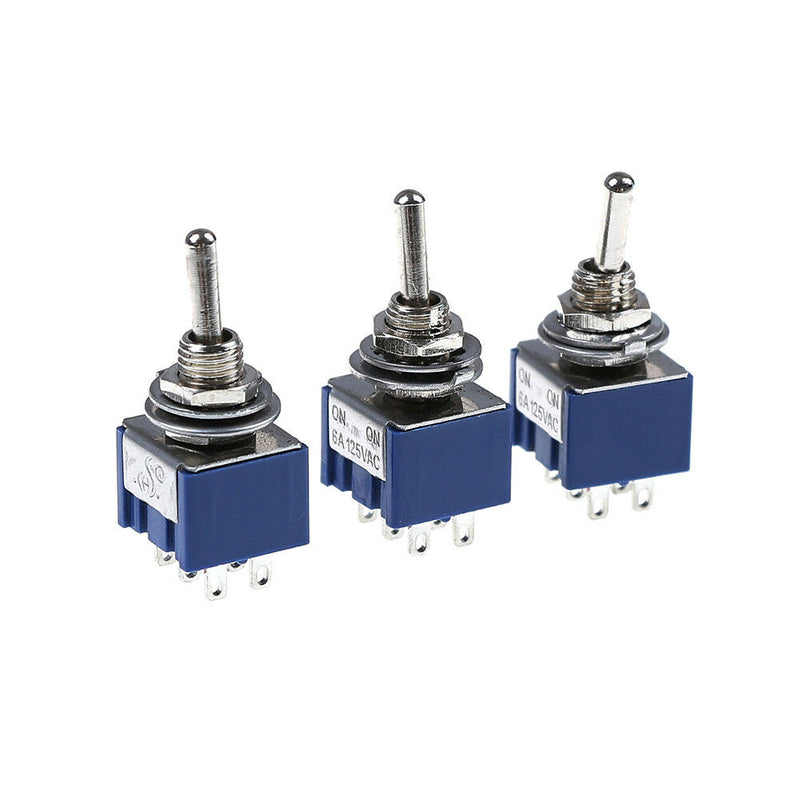 5PCS 6P Toggle Switch 6A 125VAC 6 Pin DPDT ON-ON Mini Toggle Switc Bj