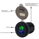 Car Boat Motorhome USB Charger Port+Voltmeter Power Outlet Waterproof